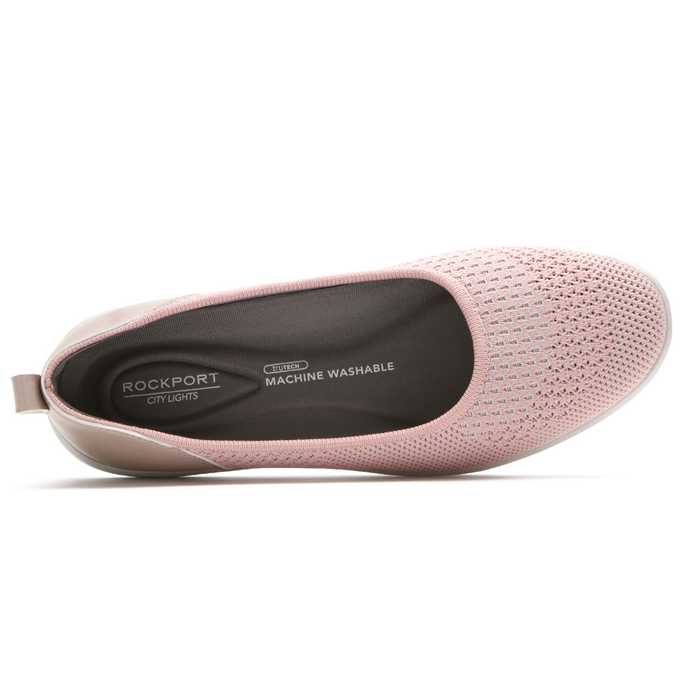 Rockport Slip-On For Womens Pink - Ayva Washable Knit Ballet - EQ3098567